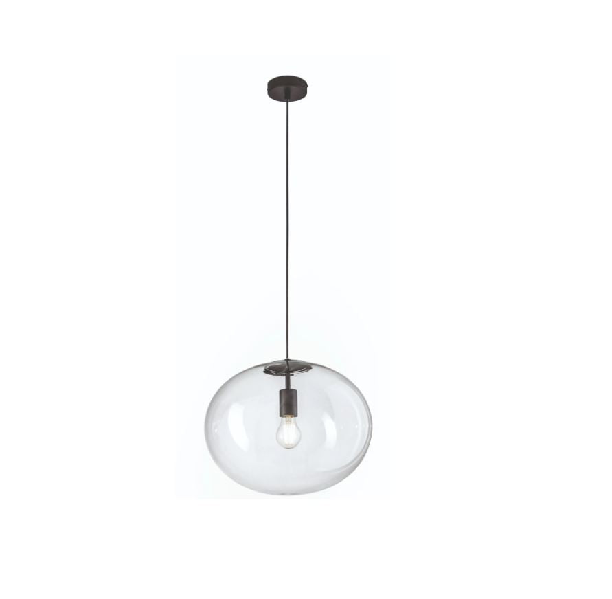 Sospensione sfera vetro soffiato struttura metallo nero 1XE27 non incl. d.40cm GALAXY-S40 Sospensione sfera vetro soffiato struttura metallo nero 1XE27 non incl. d.40cm GALAXY-S40